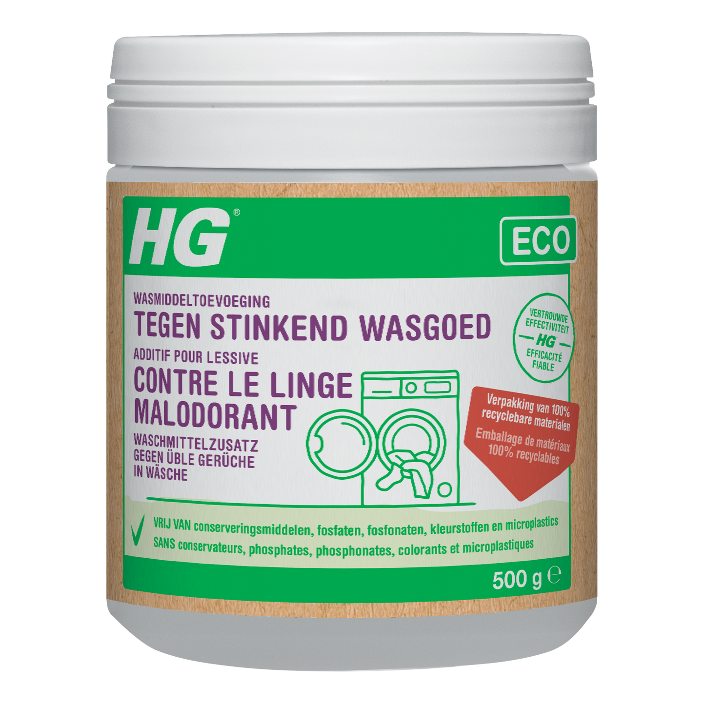 HG Eco wasmiddeltoevoeging stinkend wasgoed 500 Milliliter