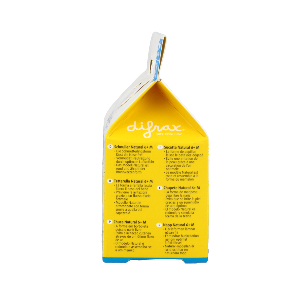 Difrax Fopspeen natural 6+ maanden met ring 1.00 Stuks