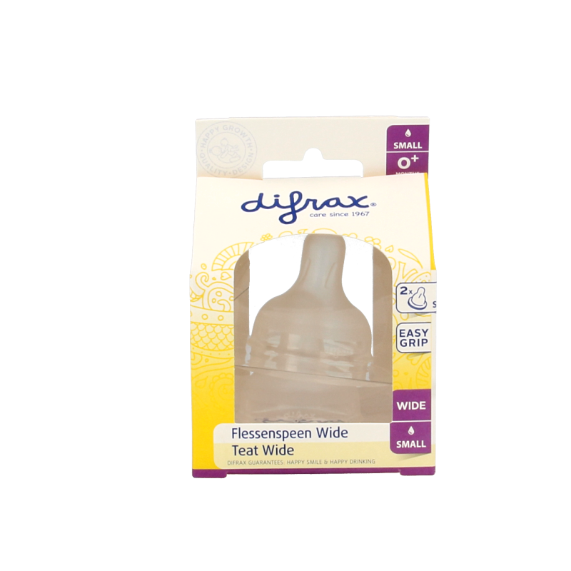 Difrax Flesspeen soft breed small 2 Stuks