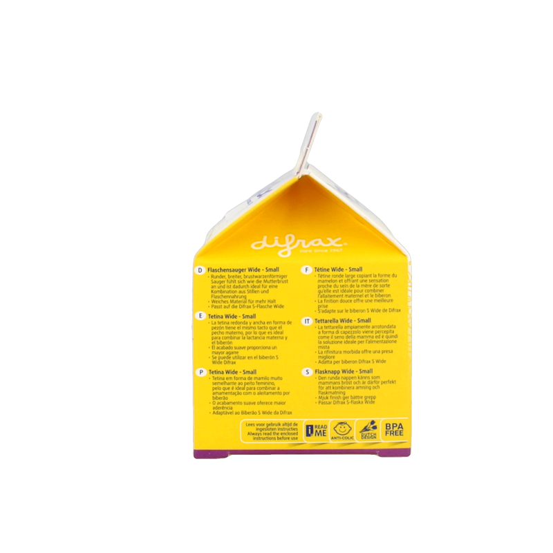 Difrax Flesspeen soft breed small 2 Stuks