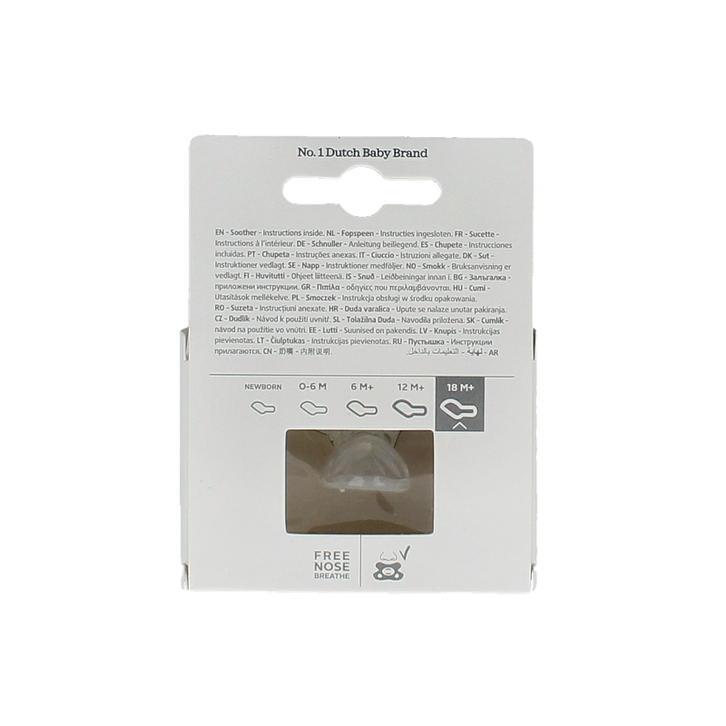 Difrax Fopspeen dental 18+ glow in the dark 1 Stuks