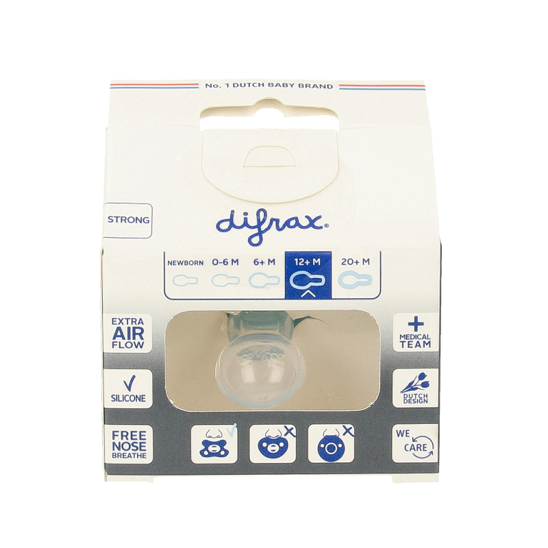 Difrax Fopspeen natural 12+ maanden ocean 1 Stuks