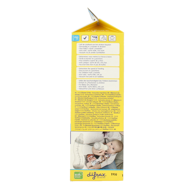 Difrax S-fles natural 1 2 3 doseer 250ml 1 Stuks