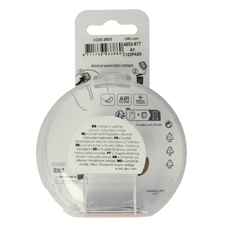 Difrax Fopspeen prime 0-6 maanden assorti 2 Stuks