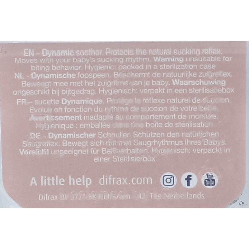 Difrax Fopspeen glow dynamic 18+ mnd ivory/blush 2 Stuks