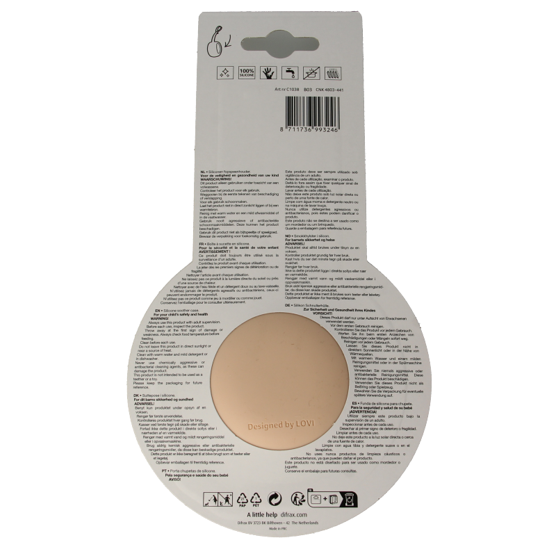 Difrax Lovi fopspeen houder nude 1 Stuks