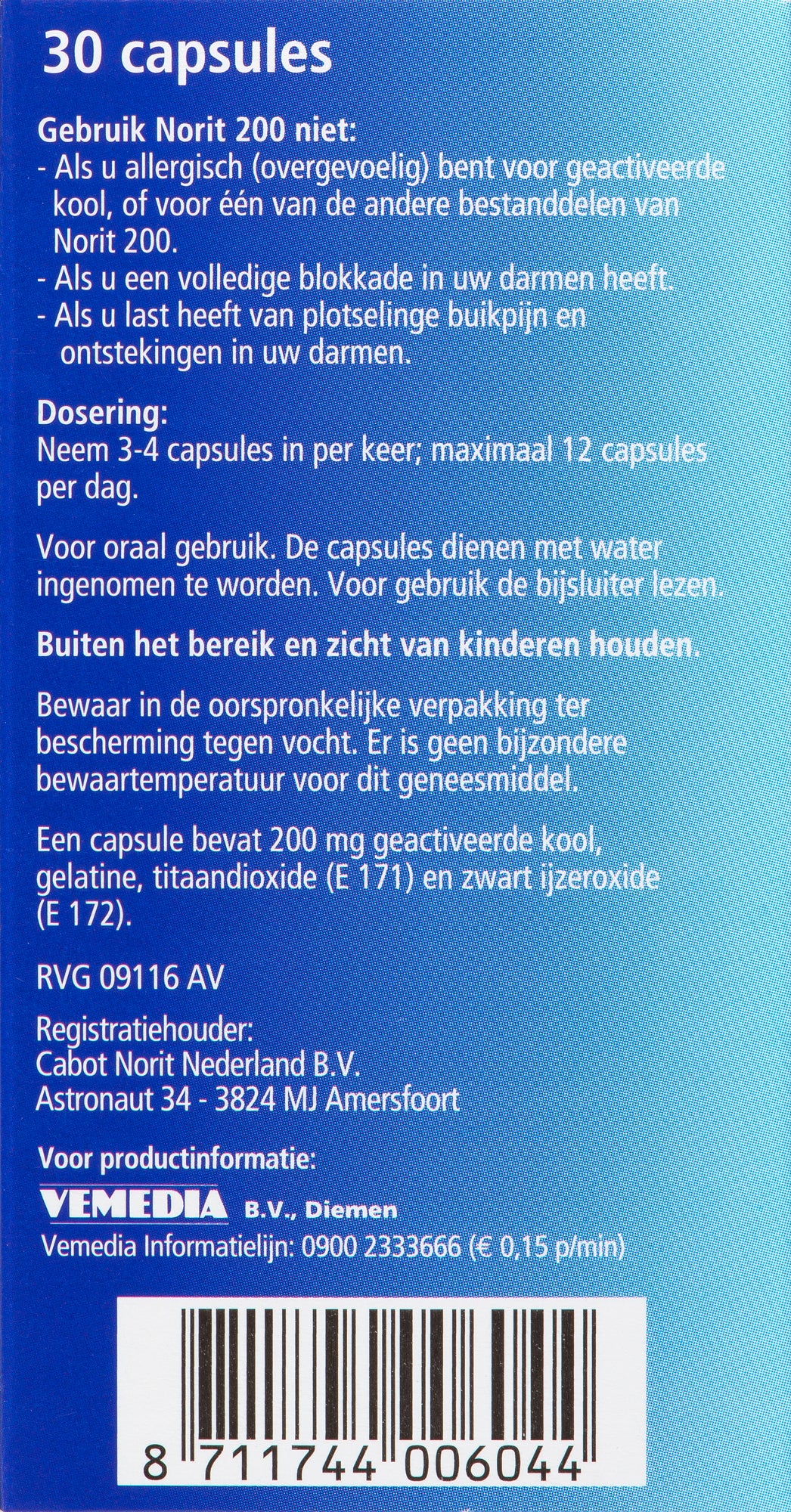 Norit Norit 200mg 30.00 Capsules
