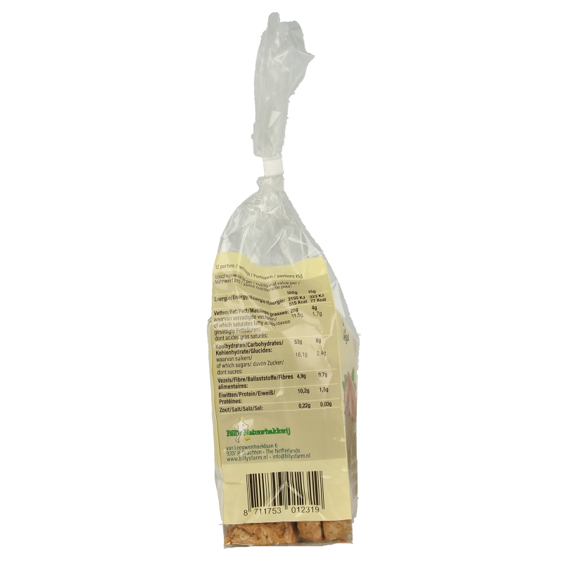 Billy's Farm Speltstaafjes amandel bio 175 Gram