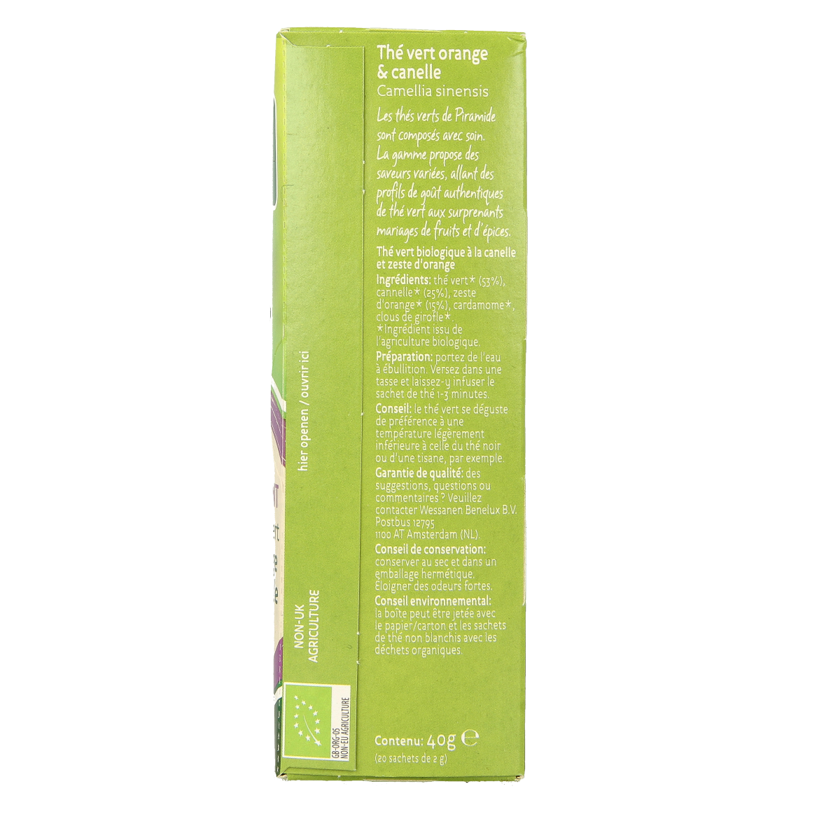 Piramide Verwarmend groene thee sinaasappel & kaneel bio 20.00 Zakjes