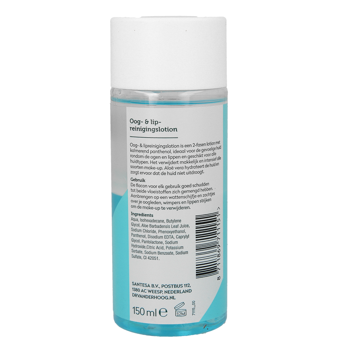 Dr. van der Hoog Oog & lip reinigingslotion 2Fasen 150.00 Milliliter