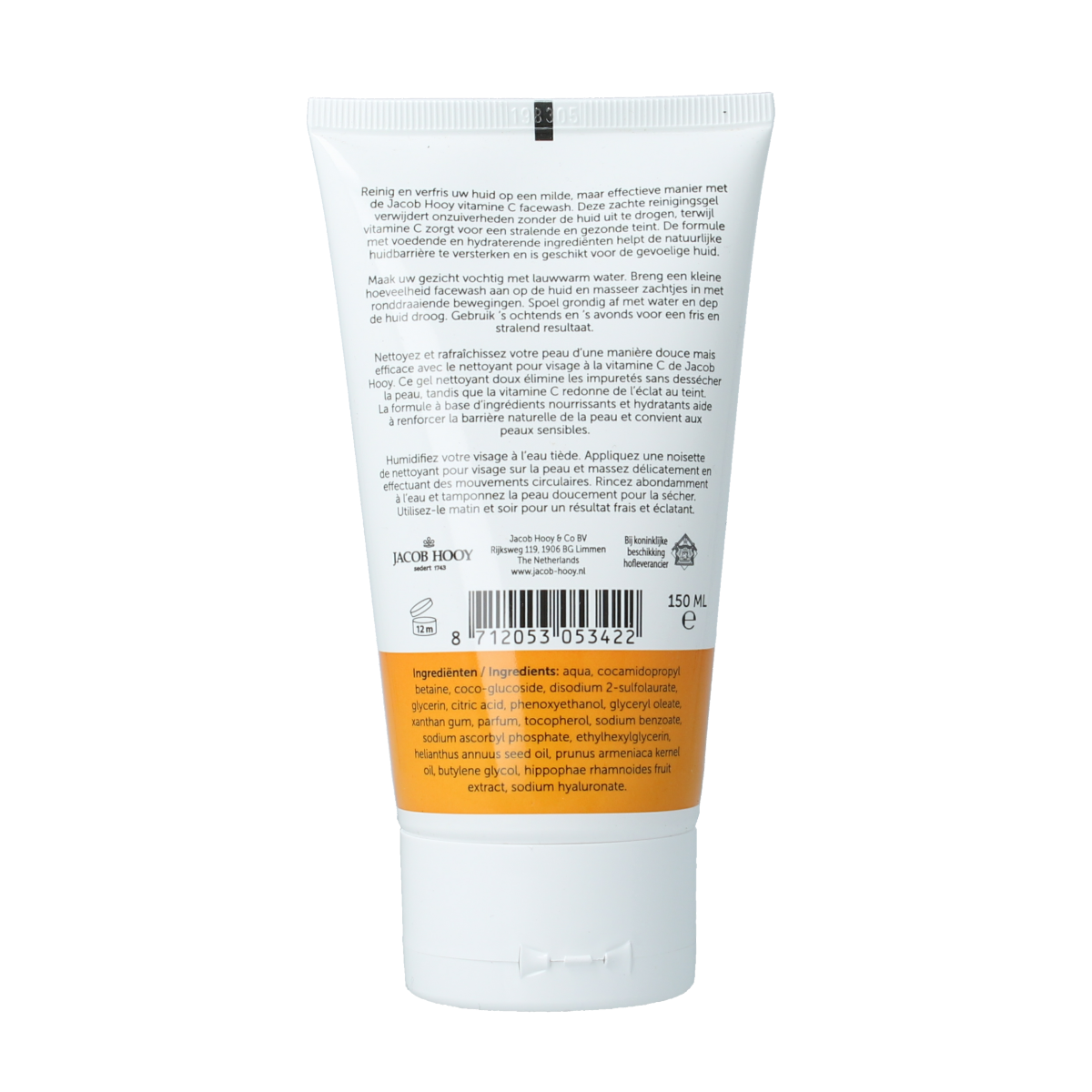 Jacob Hooy Vitamine C facewash 150.00 Milliliter