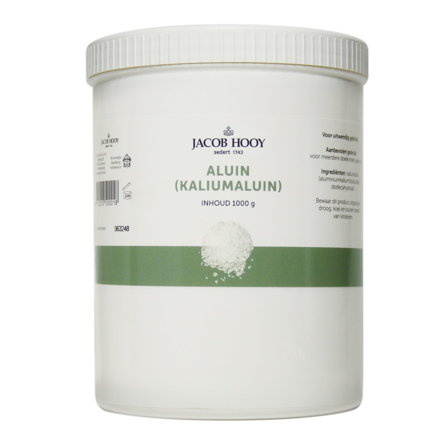 Jacob Hooy Aluin meelkristal pot 1 Kilogram