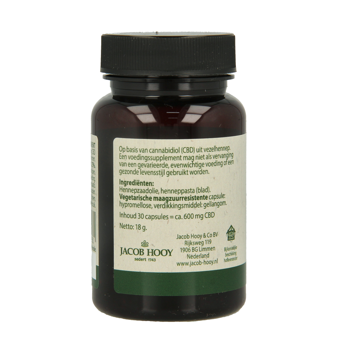 Jacob Hooy CBD Capsules 20mg 30.00 Capsules