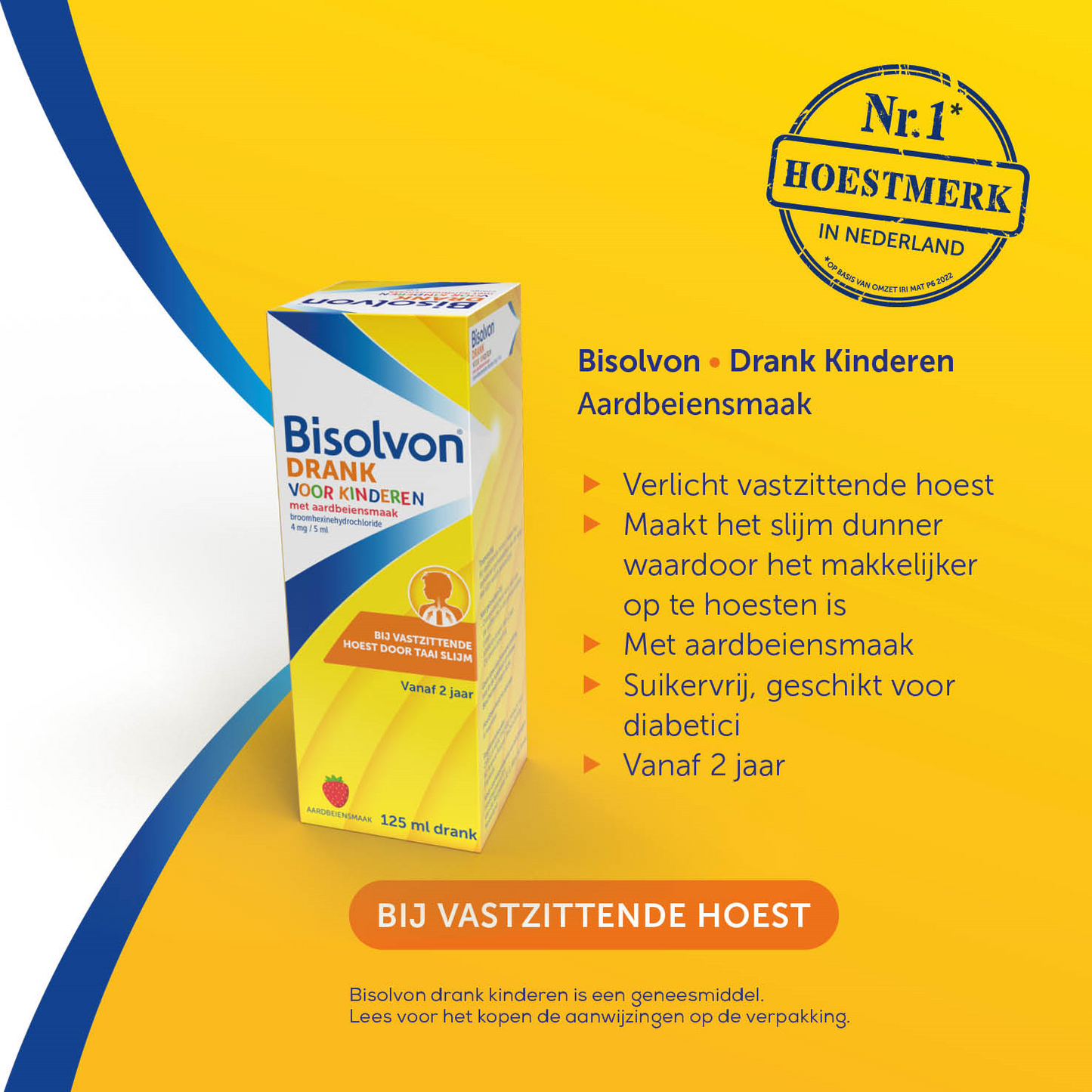 Bisolvon Drank kind aardbei 200 Milliliter