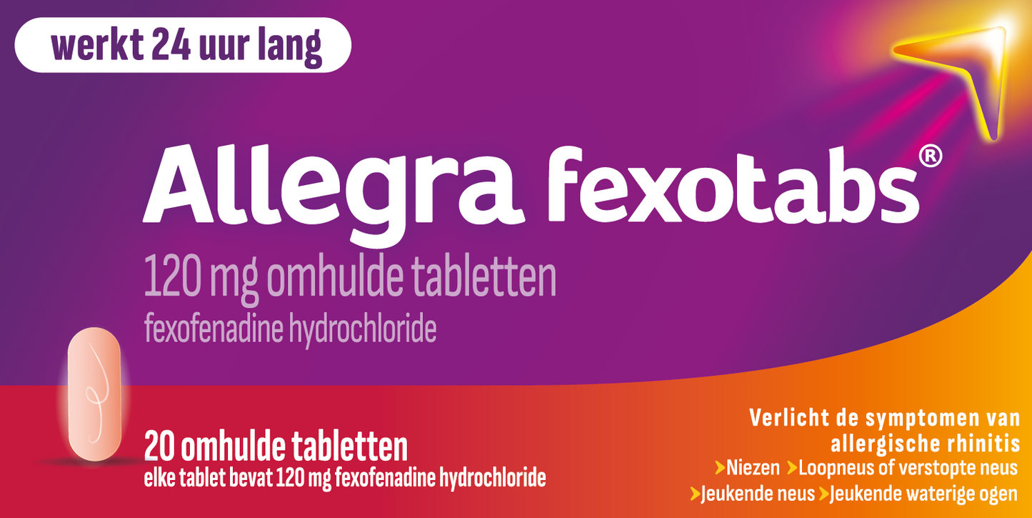 Allegra Fexotabs hooikoortstabletten 20.00 Tabletten