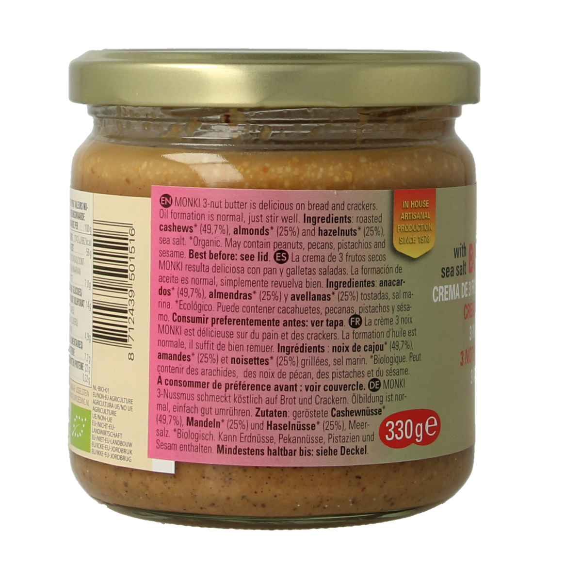 Monki 3 Notenpasta bio 330.00 Gram