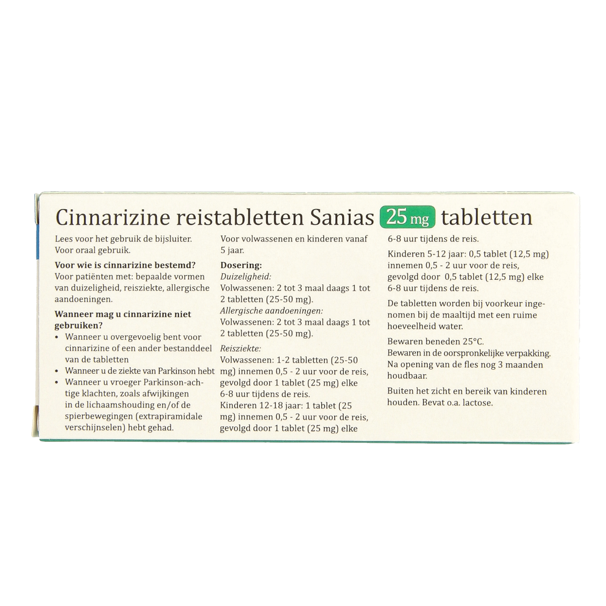 Sanias Cinnarizine 25mg 30.00 Tabletten