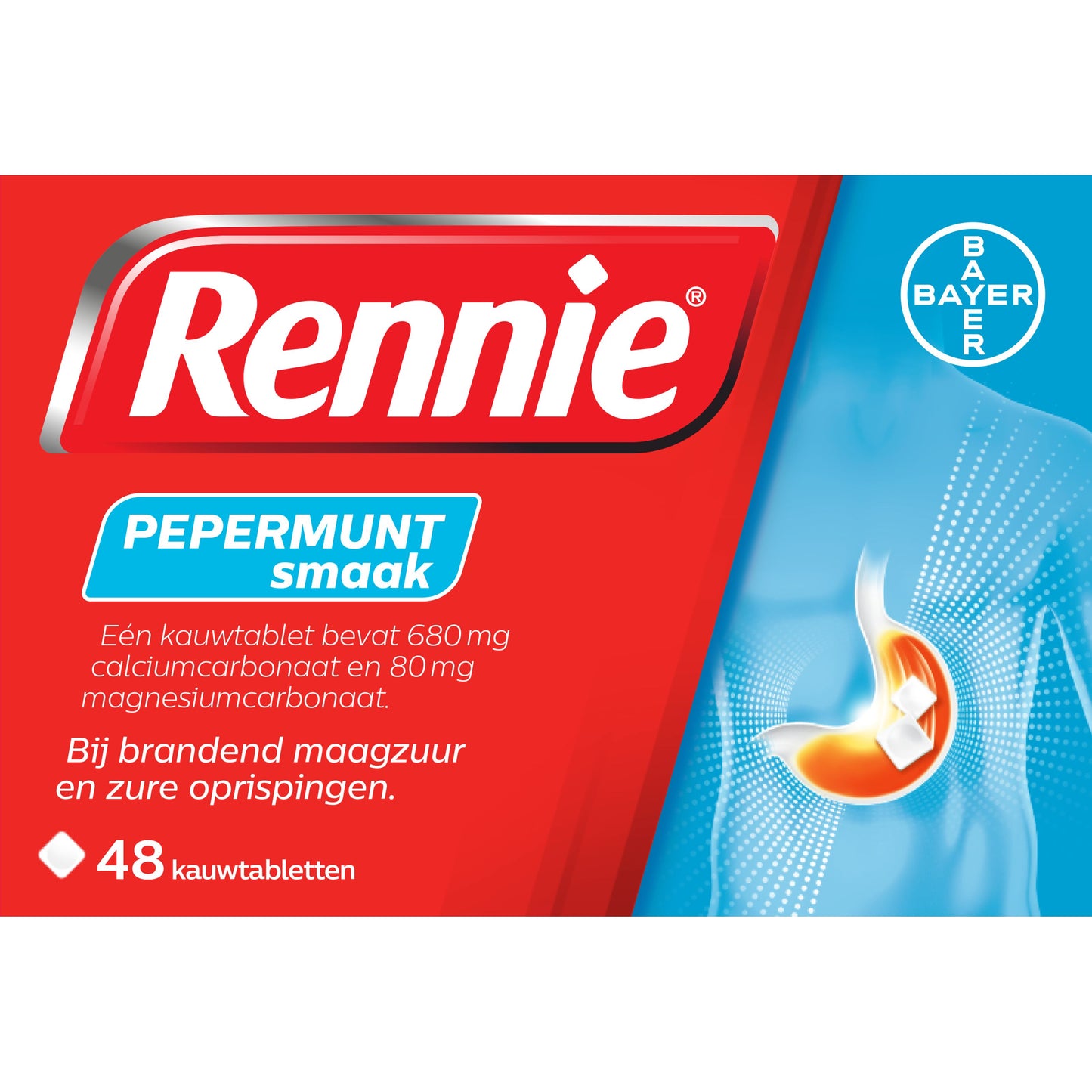 Rennie Pepermunt 48.00 Kauwtabletten