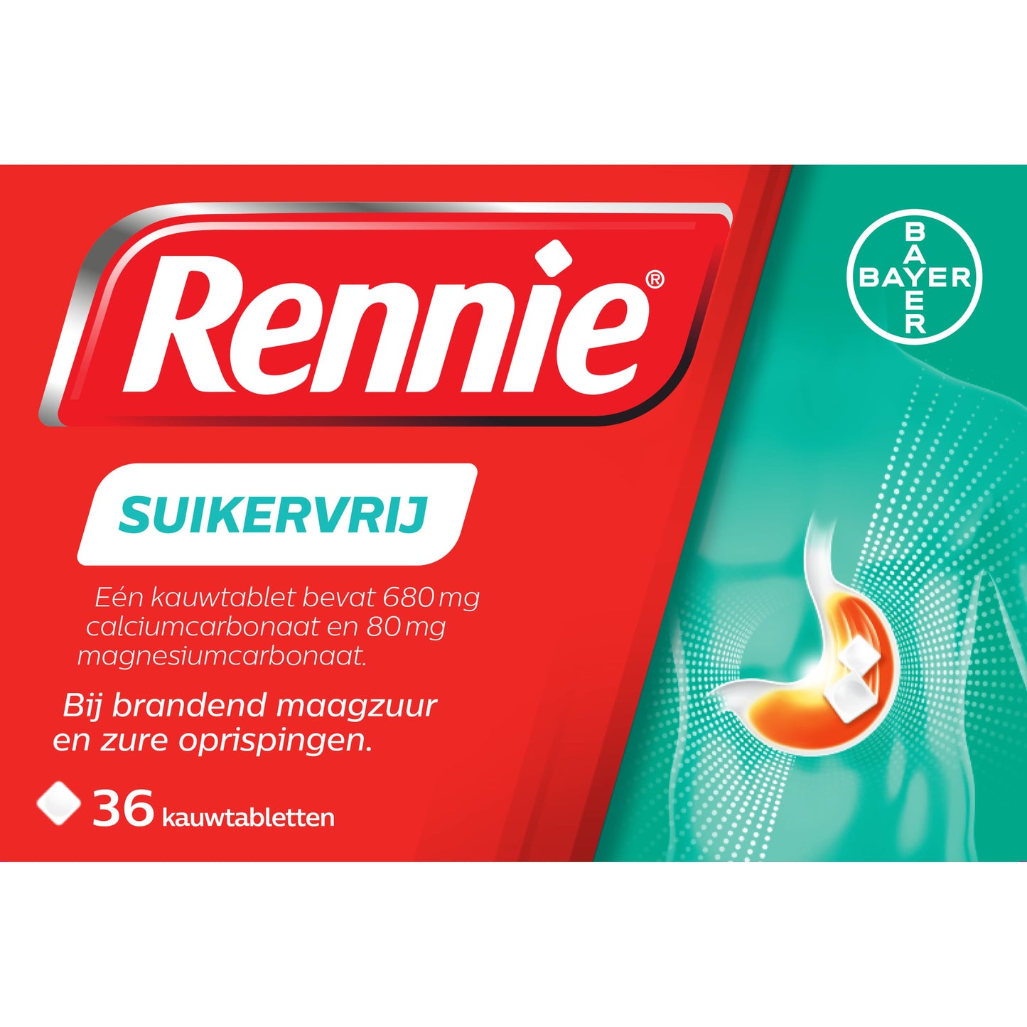 Rennie Suikervrij 36.00 Tabletten