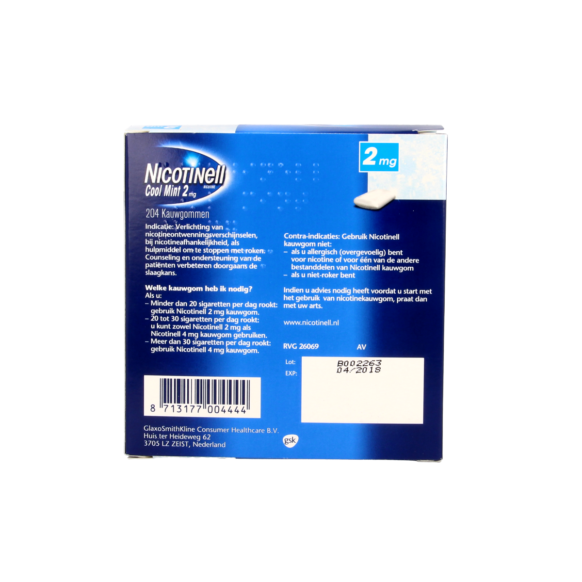 Nicotinell Kauwgom cool mint 2mg 204.00 Stuks