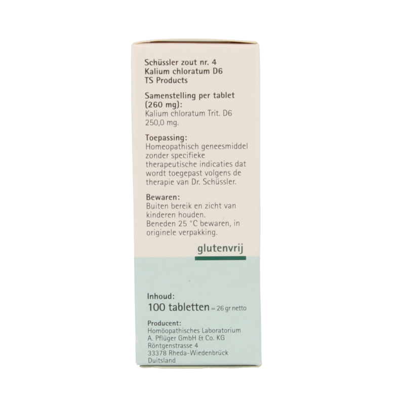 Pflüger Kalium chloratum 4 D6 Schussler 100 Tabletten
