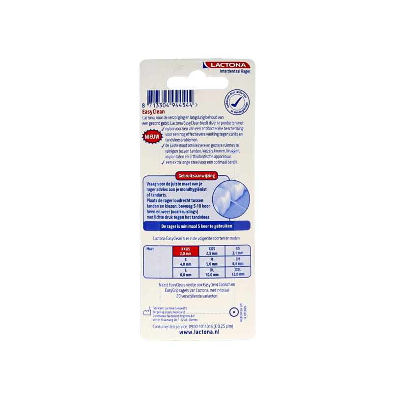 Lactona Easyclean XXXS 2.0 mm 8.00 Stuks