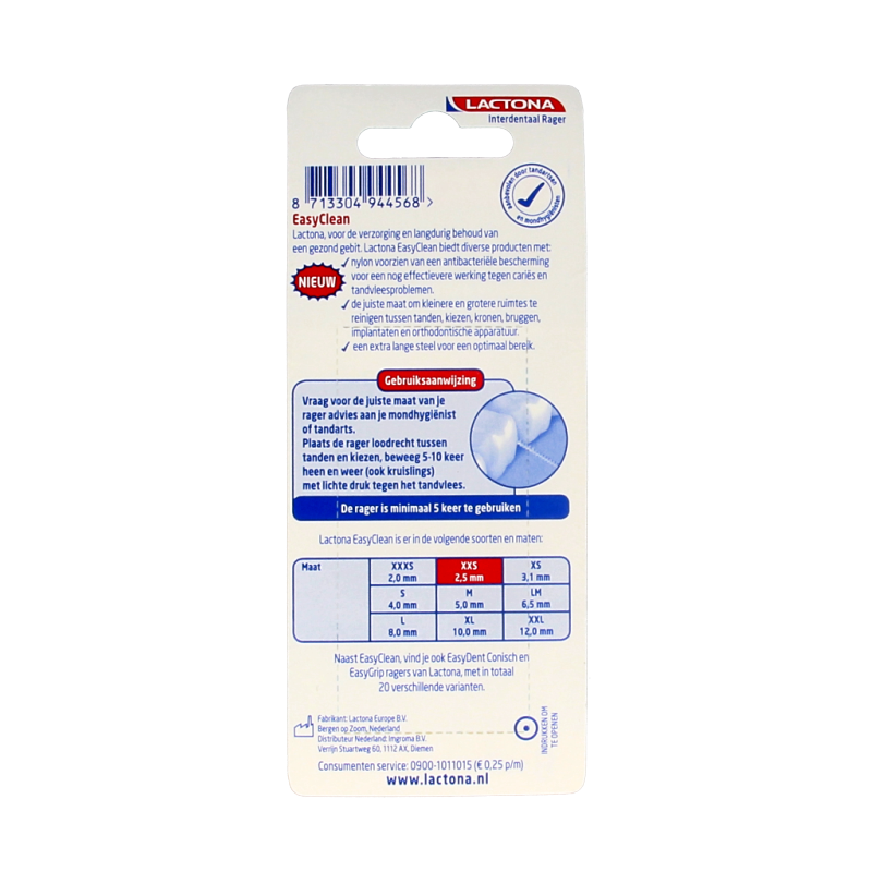 Lactona Easyclean XXS long 2.5mm 8 Stuks