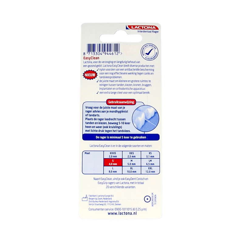 Lactona Easyclean S 4.0mm 8 Stuks