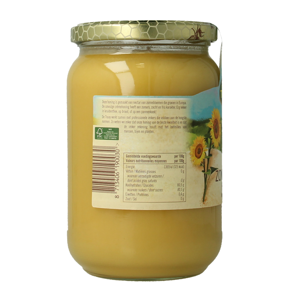 de Traay Zonnebloem honing 900.00 Gram
