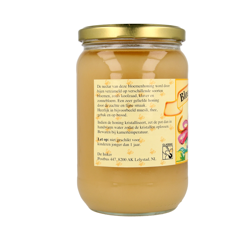 De Imker Bloemenhoning creme 900 Gram