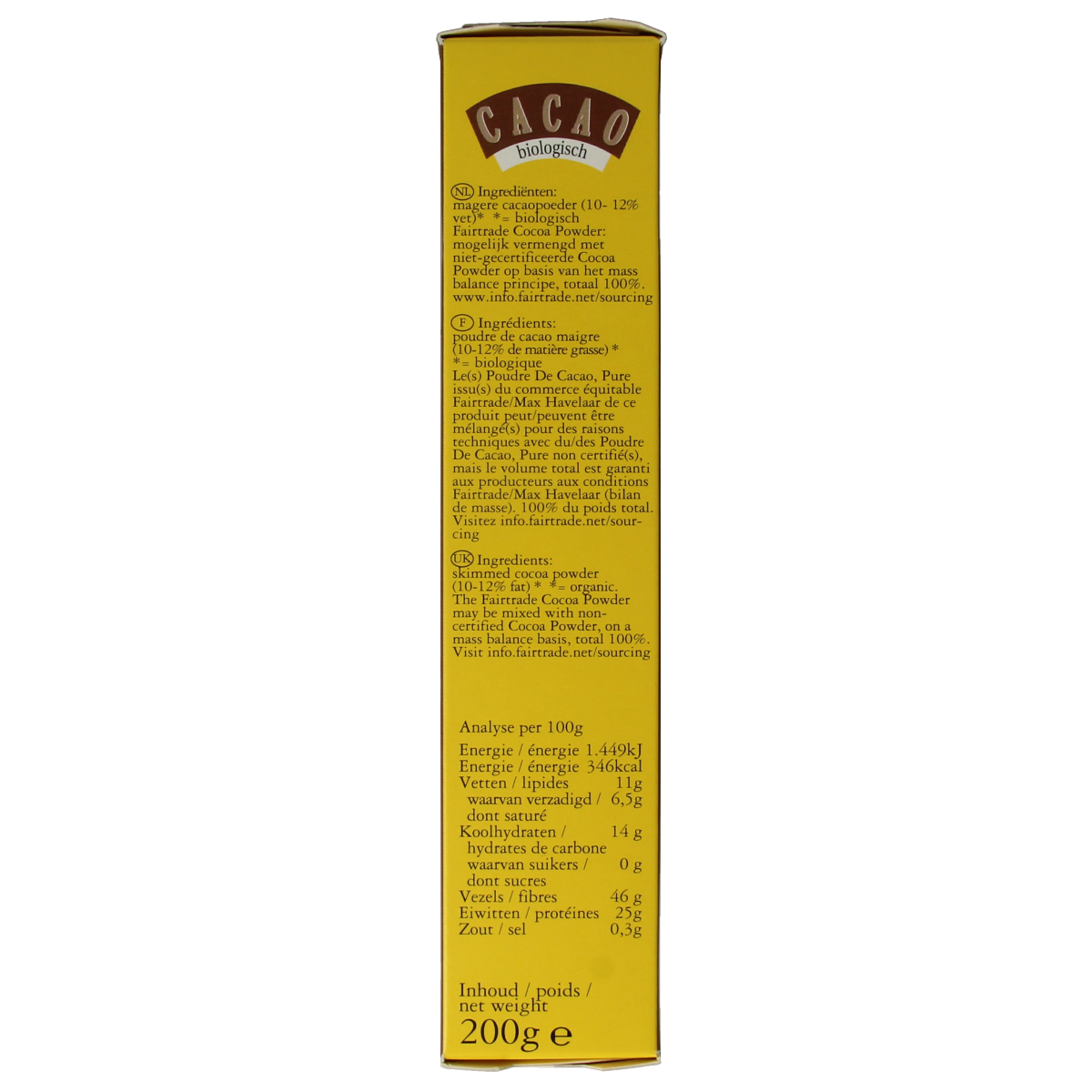Joannusmolen Cacao bio 200.00 Gram