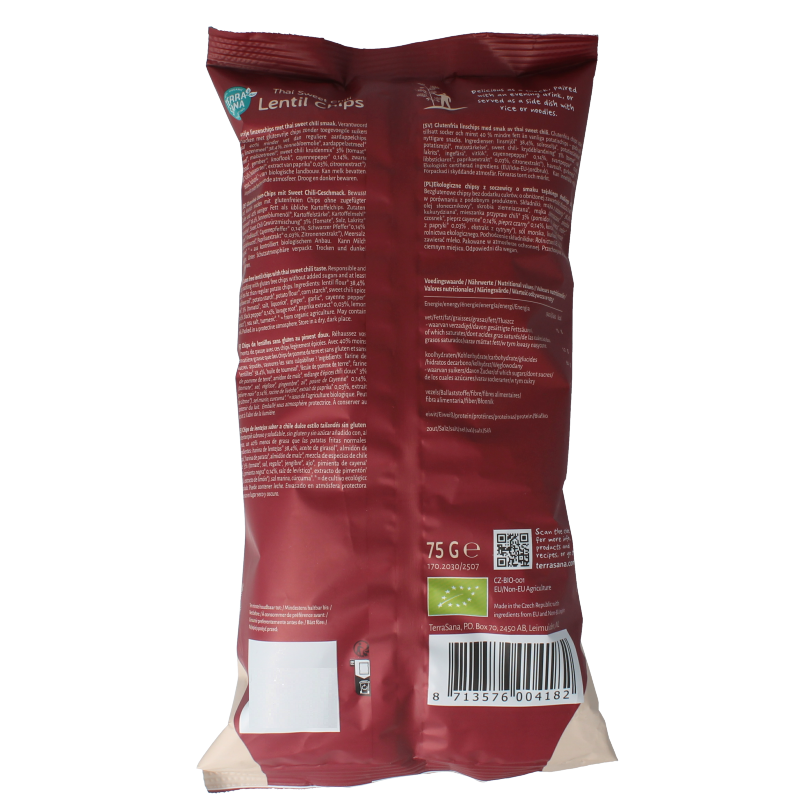 TerraSana Linzenchips sweet chili bio 75 Gram