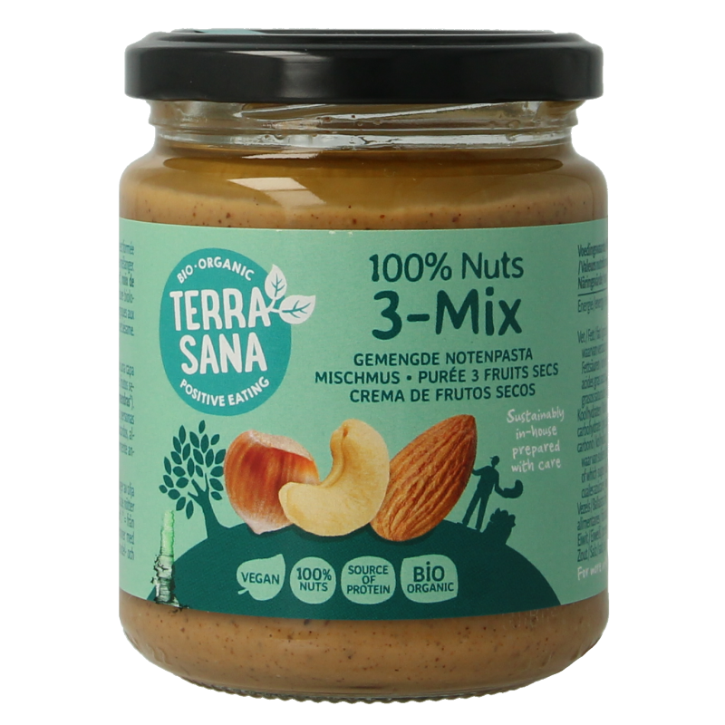 TerraSana 3 mix notenpasta zonder pinda bio 250 Gram
