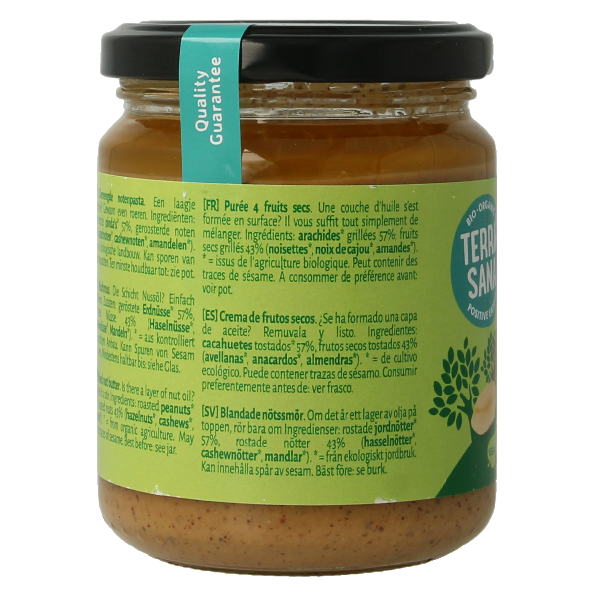 TerraSana 4 mix gemengde notenpasta zonder zout bio 250.00 Gram