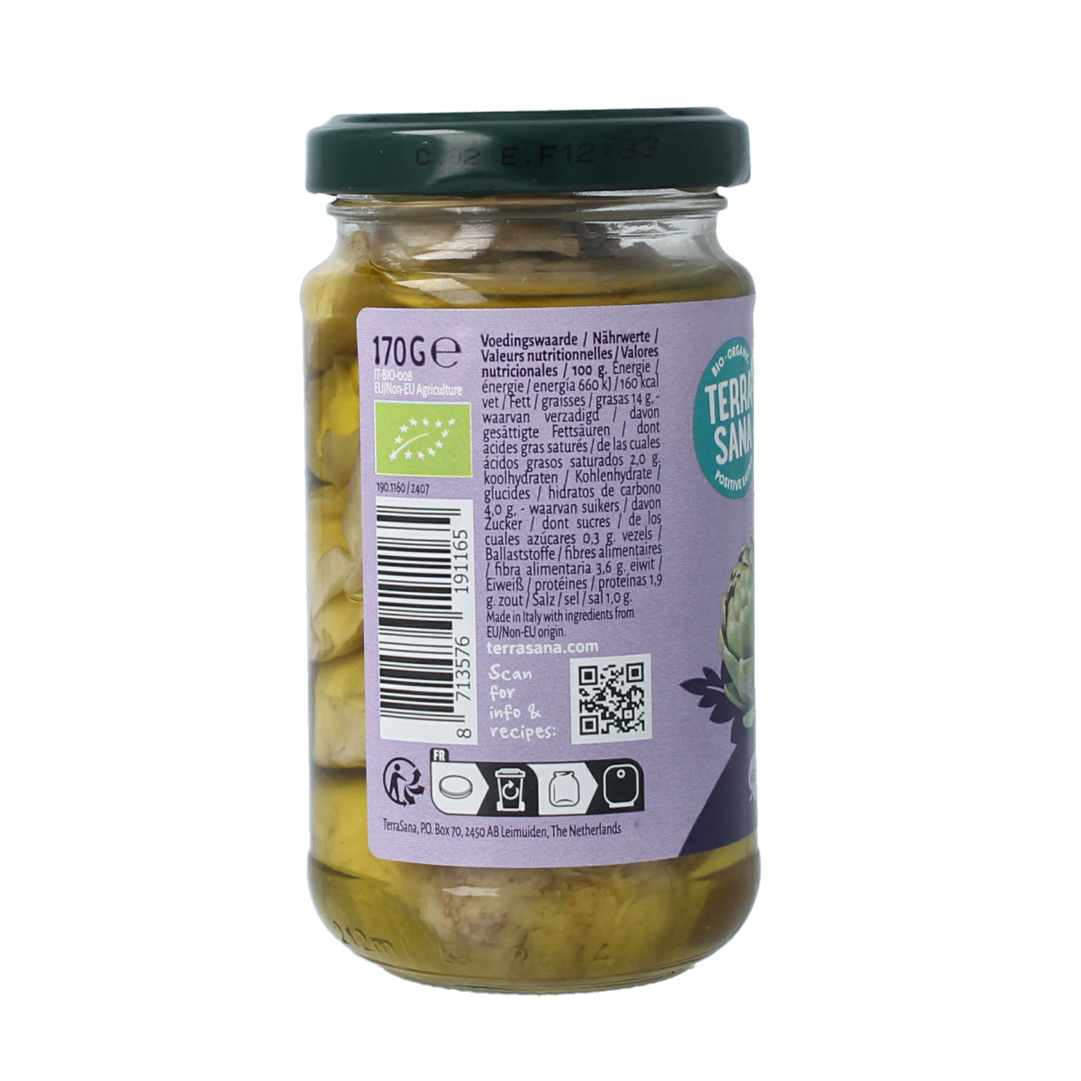 TerraSana Artisjokken in olijfolie bio 170.00 Gram