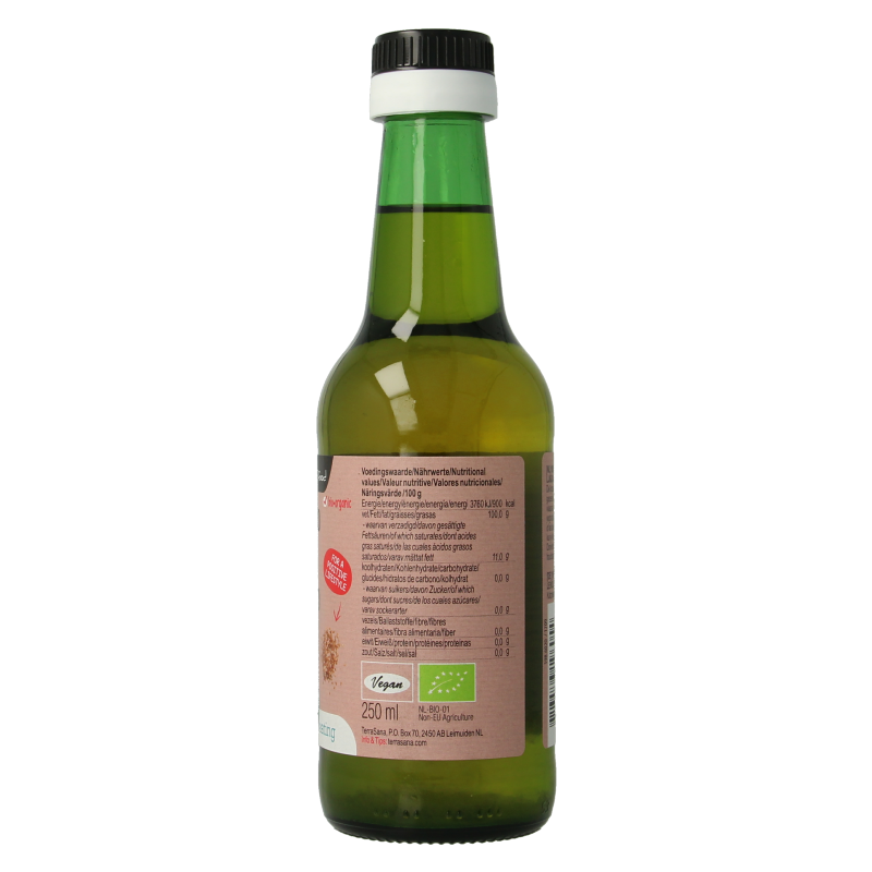TerraSana Lijnzaadolie koudgeperst bio 250 Milliliter