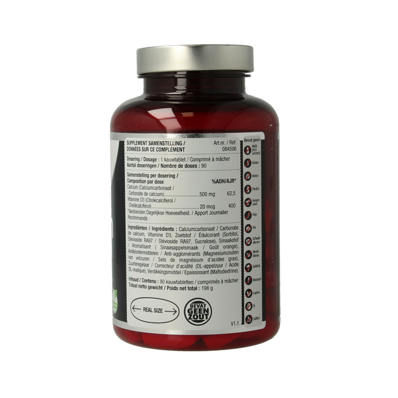 Lucovitaal Calcium 500mg + D3 20mcg 90 Kauwtabletten