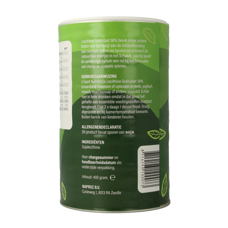 Nutriforce Nutriforce Lecithine granulaat 98% 400 Gram