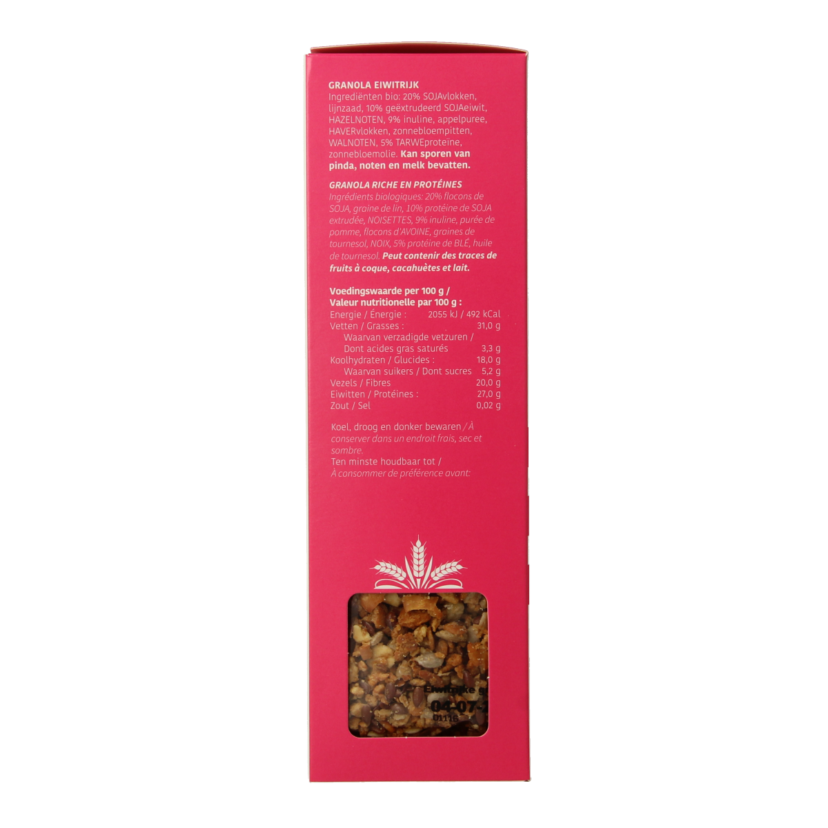 De Halm Granola eiwitrijk bio 350.00 Gram