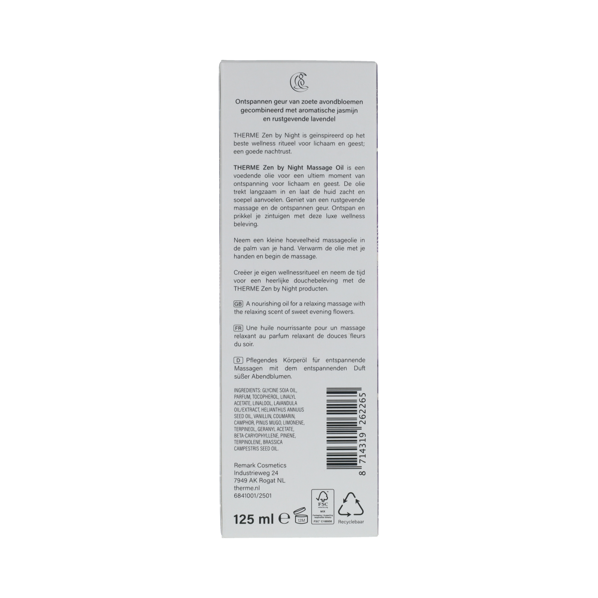 Therme Therme Zen by Night Massage Oil 125 ml Doos 125.00 Milliliter