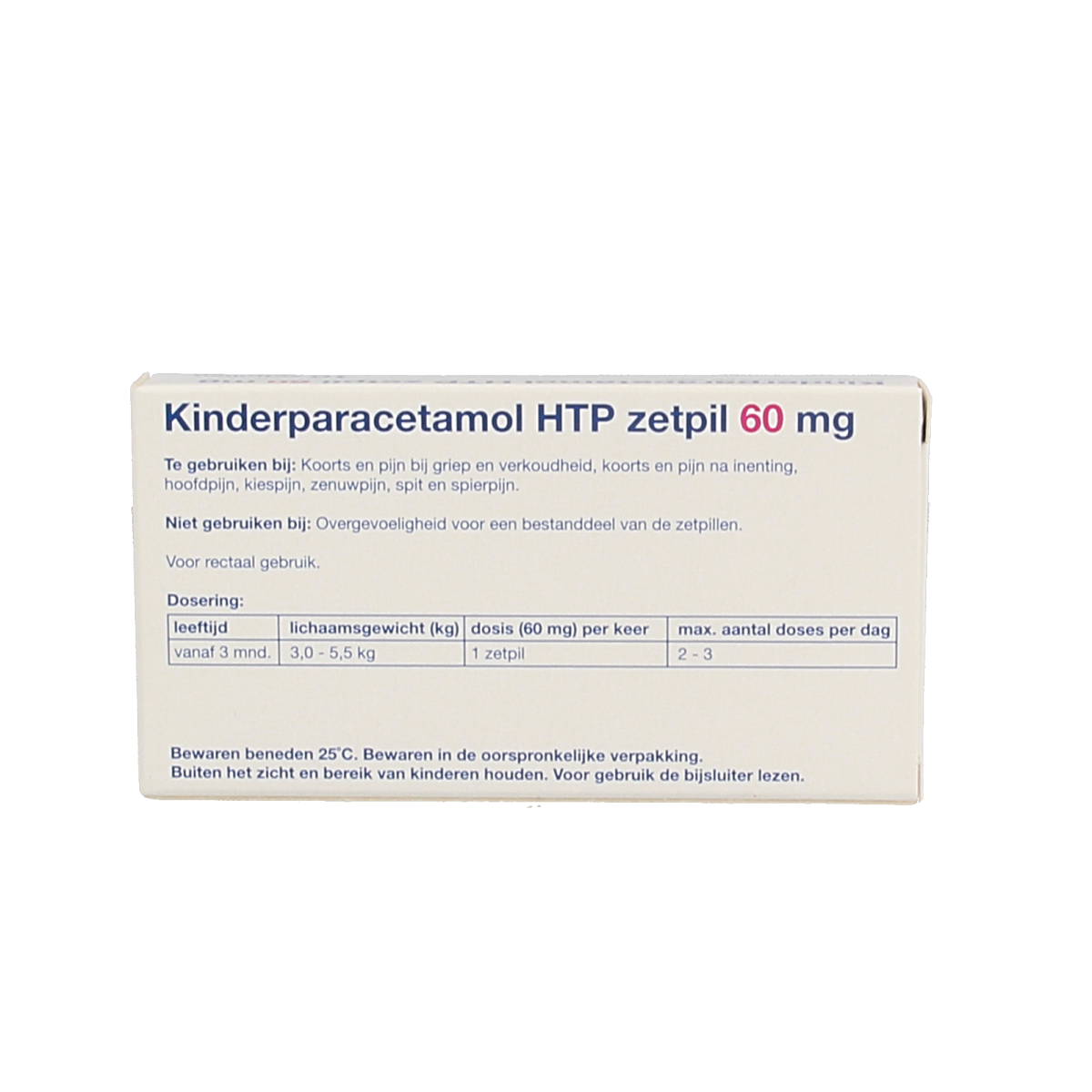 Healthypharm Paracetamol kind 60mg 10.00 Zetpillen