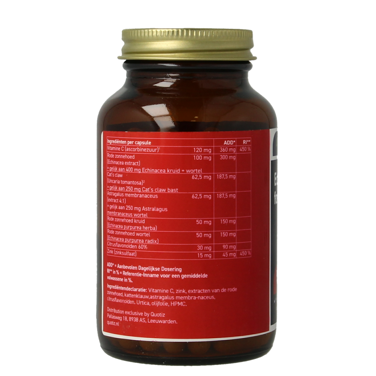 All Natural Echinacea forte plus cats claw 120.00 Vegetarische capsules