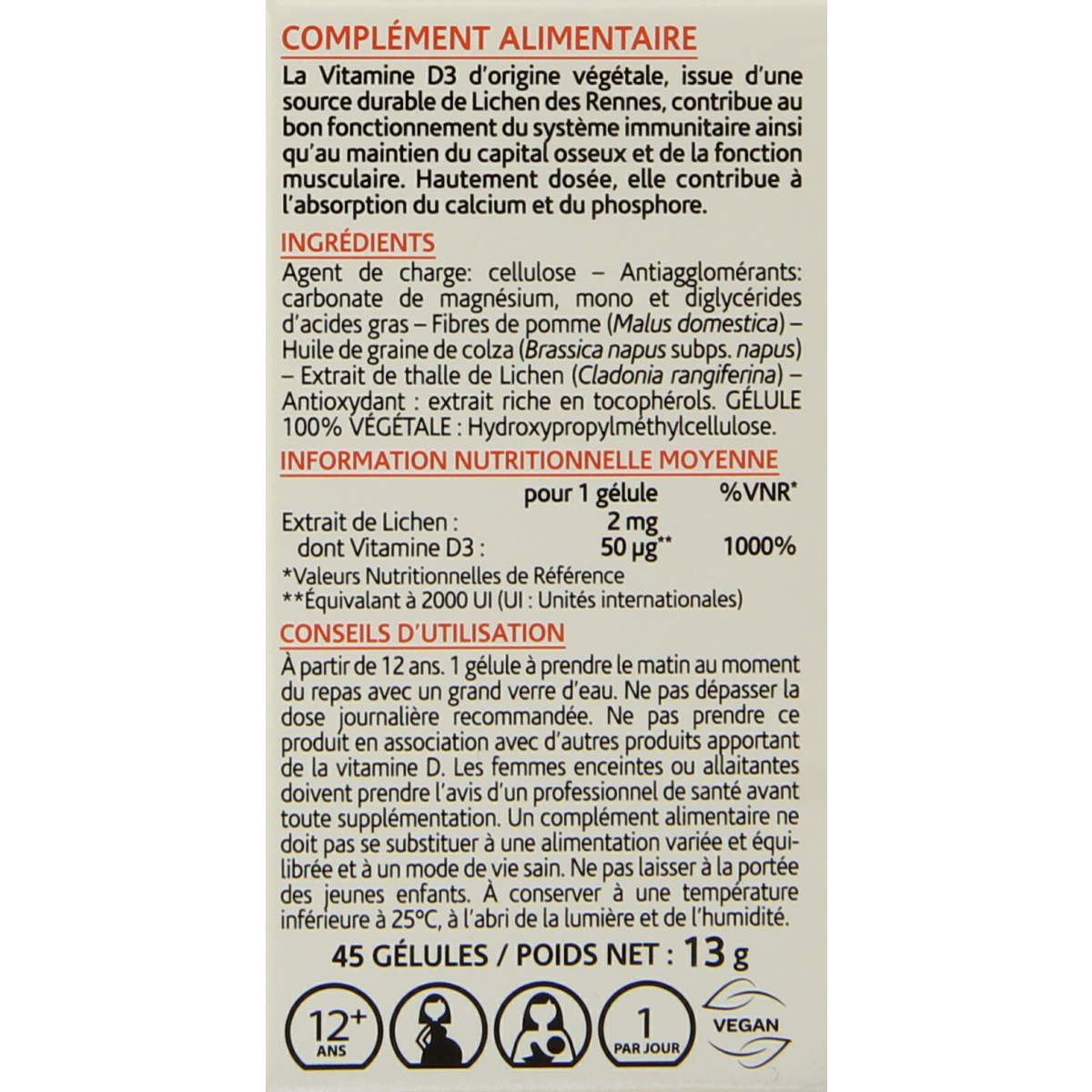 Arkocaps Vitamine D3 2000IE vegan 45.00 Capsules