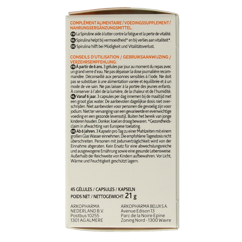 Arkopharma Spirulina bio 45 Capsules