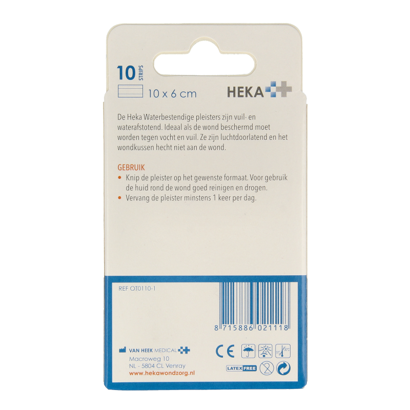 Heka Waterbestendige pleisters 10 x 6cm 10.00 Stuks