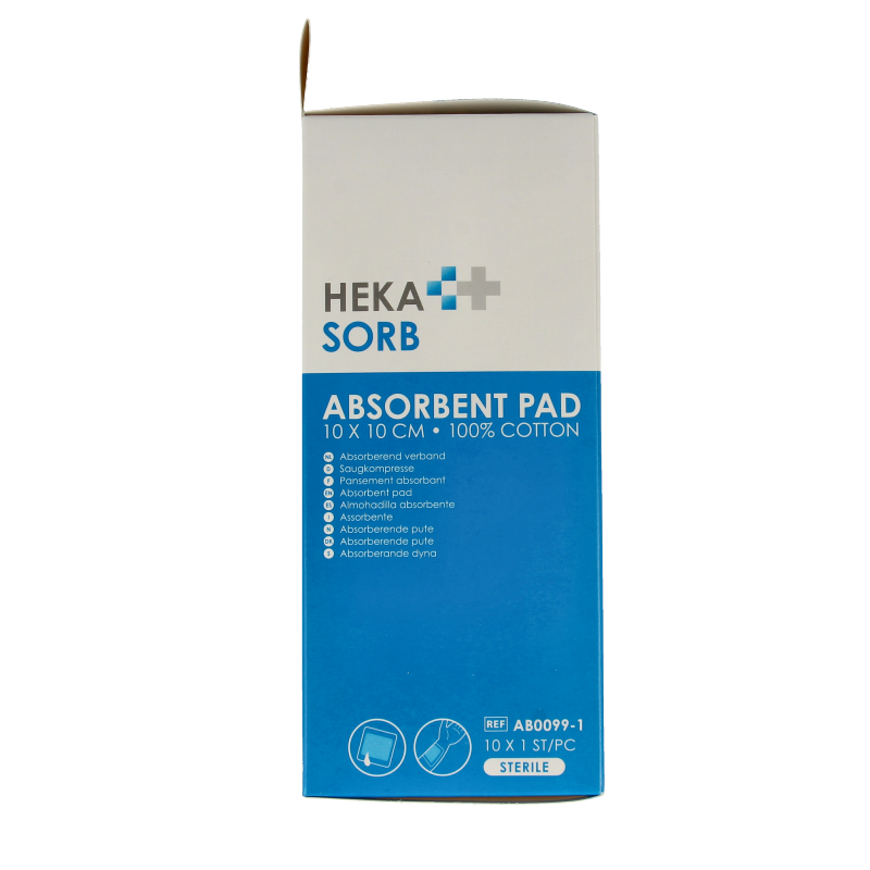 Heka Absorberend verband steriel 10 x 10cm 10 Stuks