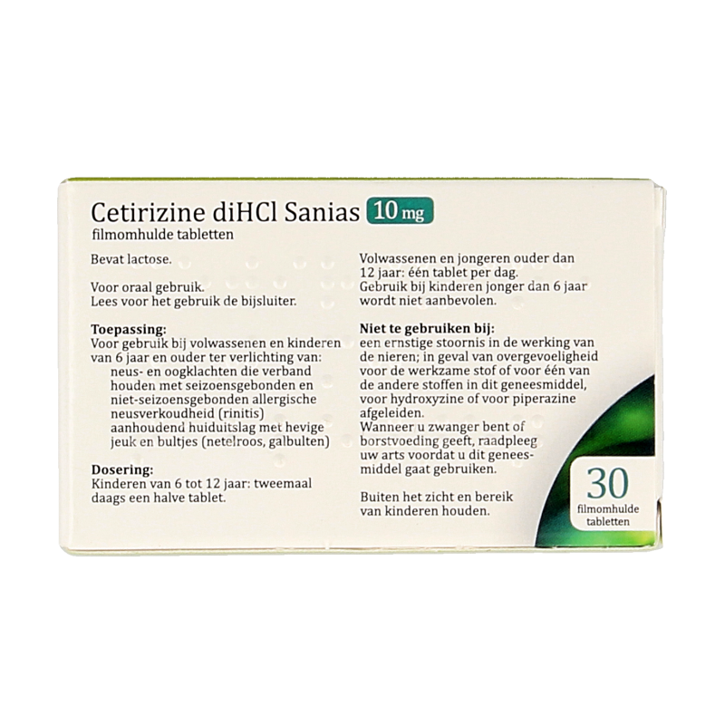 Sanias Cetirizine diHCl 10 mg 30 Tabletten