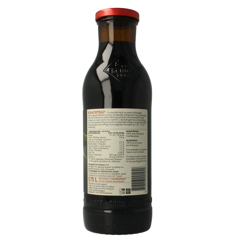 Schulp Krachtsap vlierbessensap puur bio 750.00 Milliliter