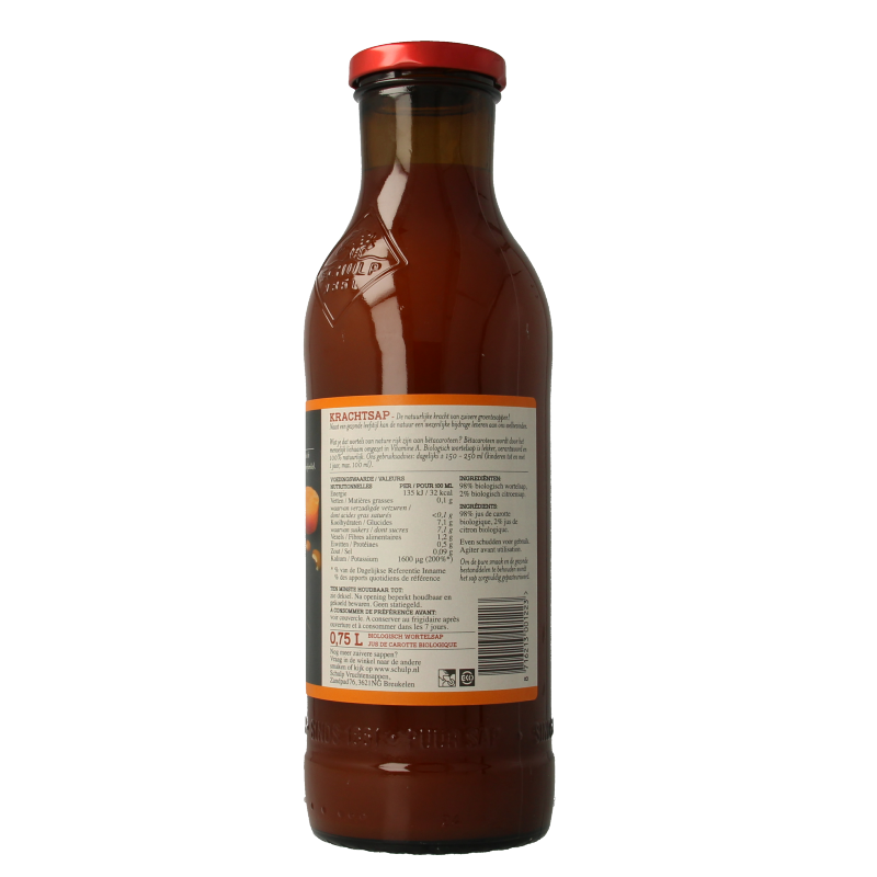 Schulp Krachtsap wortelsap puur bio 750 Milliliter