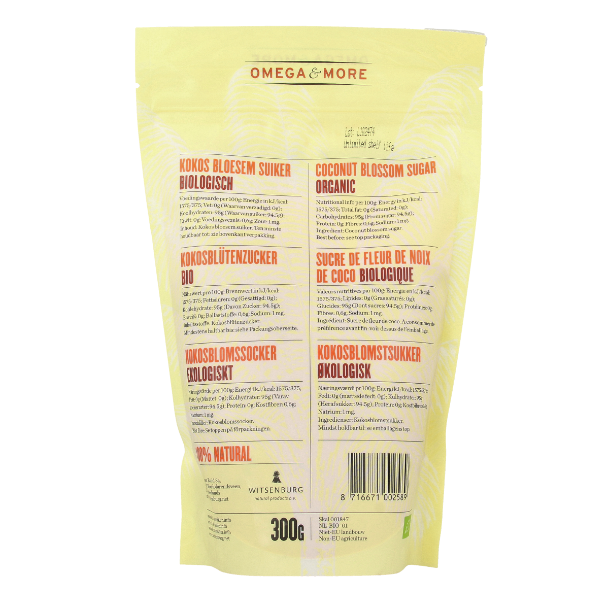 Omega & More Biologische kokosbloesemsuiker bio 300.00 Gram